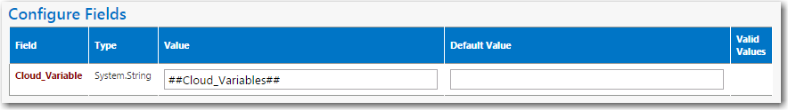 Cloud_Variable for Cloud Application Operation