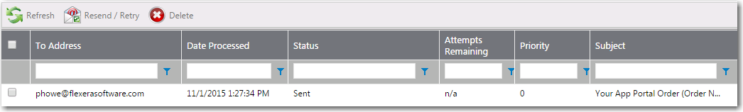 Email Log View